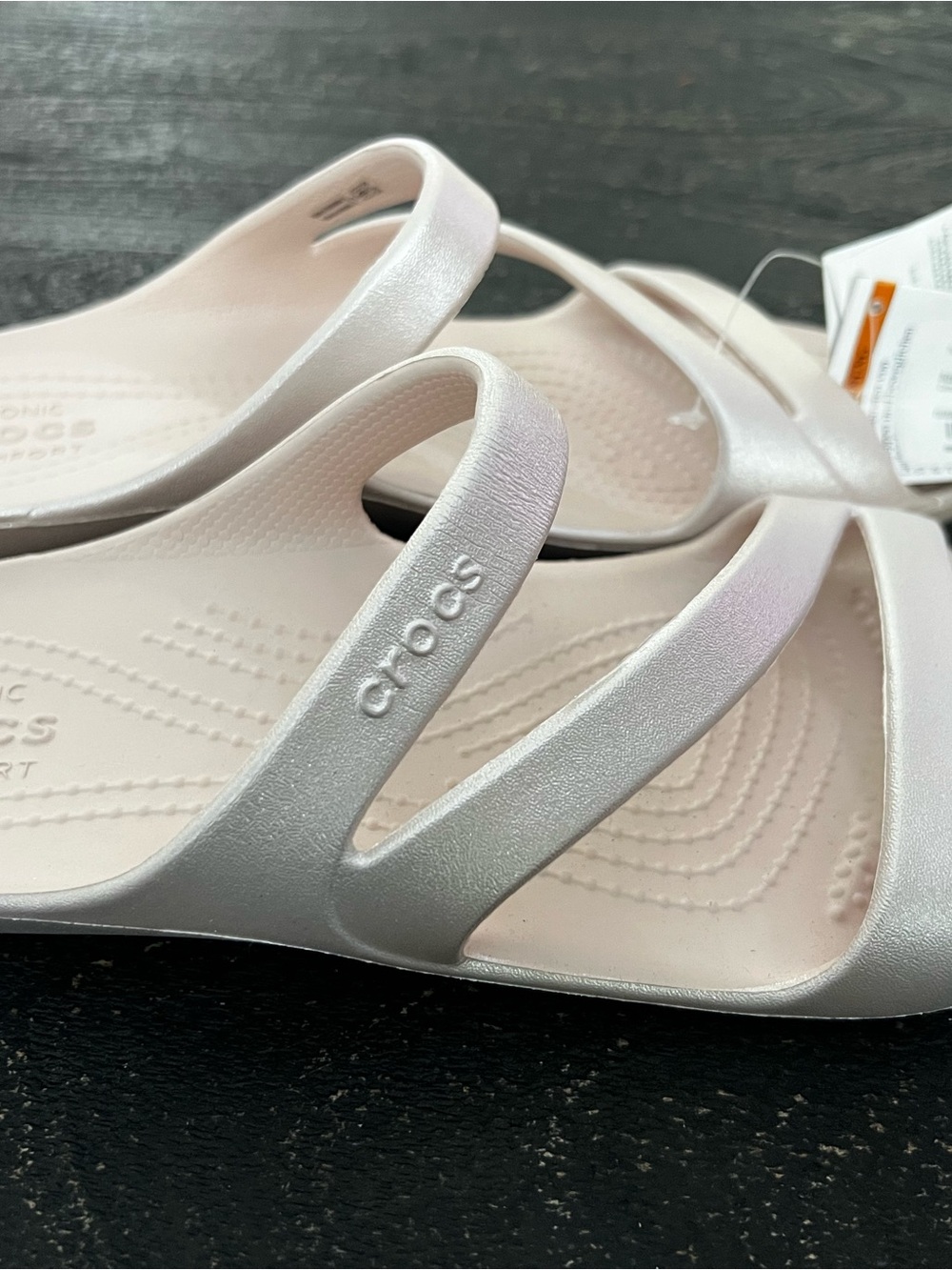 Nordstrom Crocs Women's Metallic Pale Pink Slip-On Sandals